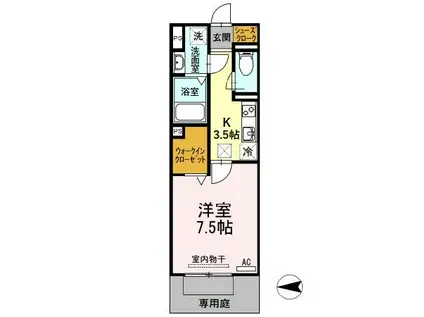 SCHLOSSE FUJI VIII(1K/1階)の間取り写真