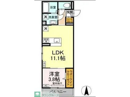 D PAINA 新吉田東(1LDK/2階)の間取り写真