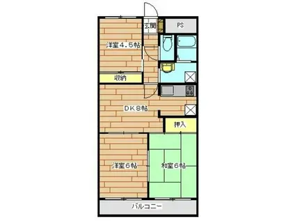 TS GARDEN蕨II(3DK/5階)の間取り写真