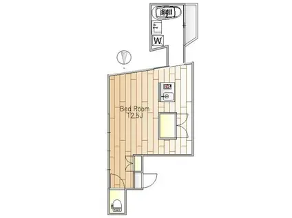 リバーコート水車橋(ワンルーム/2階)の間取り写真