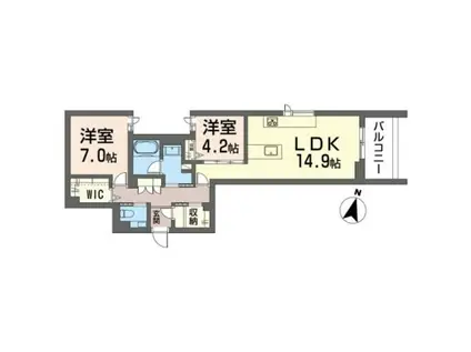 アロン・ド・赤堤(2LDK/2階)の間取り写真