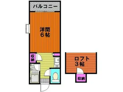 ウイング和白東A(1K/1階)の間取り写真