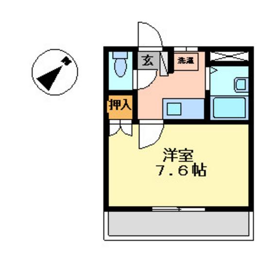 コーポリヴィエール39(1K/2階)の間取り写真
