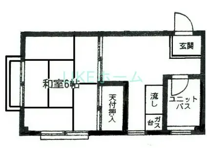 コーポ西船(1K/1階)の間取り写真