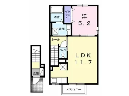 GRAPE・GARDEN(1LDK/2階)の間取り写真