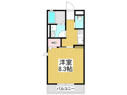 ウィズハイム松本(1K/2階)の間取り写真