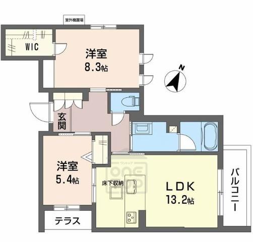 シャーメゾン ラヴィ(2LDK/1階)の間取り写真