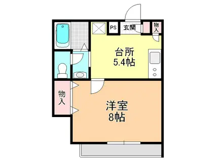 メゾンさくら(1K/3階)の間取り写真