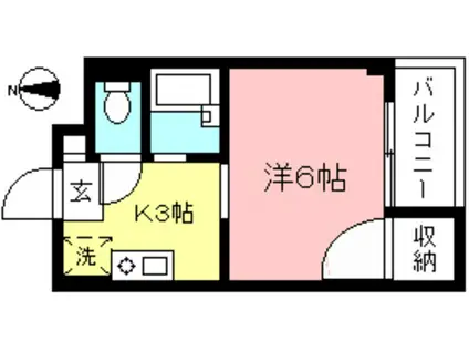 カレッジコートII(1K/1階)の間取り写真