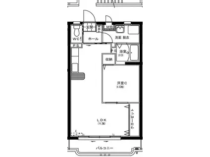 ピュアハイツ(1LDK/3階)の間取り写真