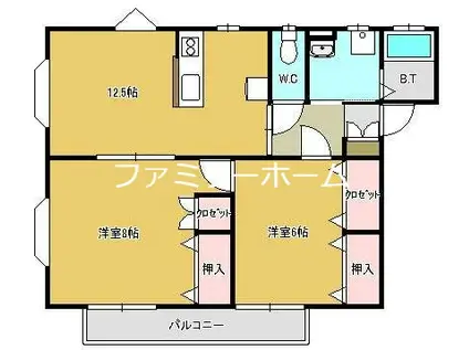 ハウスシャトル(2LDK/1階)の間取り写真