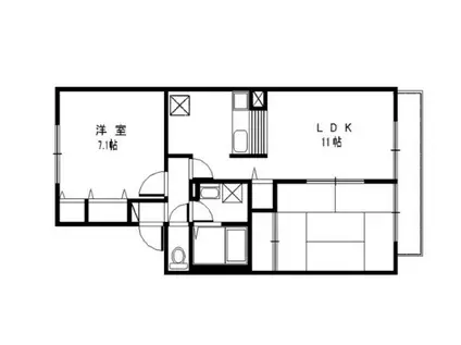 ジュネス武庫之荘III B棟(2LDK/2階)の間取り写真