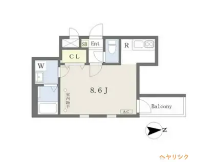 CHERIM志賀本通(ワンルーム/2階)の間取り写真