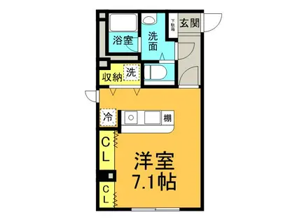 EARTH岡野3号館(1K/2階)の間取り写真