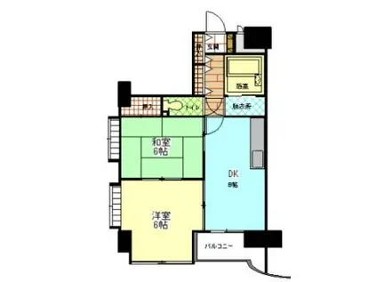 朝日プラザエザース中央(2DK/2階)の間取り写真