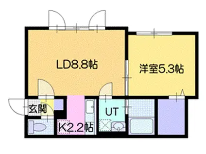 ラ・シュエット花園(1LDK/2階)の間取り写真