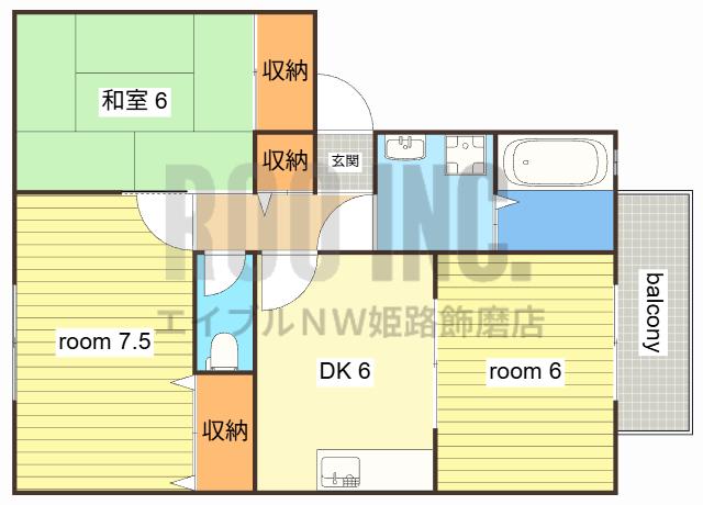 ウィズガーデン(3DK/2階)の間取り写真