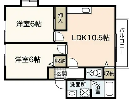 ソレジオKANDA A棟(2LDK/1階)の間取り写真