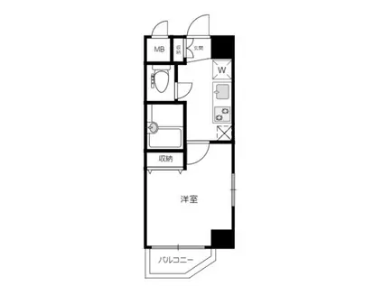 ミリオンタワー虎ノ門(1K/10階)の間取り写真