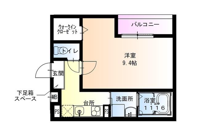 フジパレス西湊III番館(1K/1階)の間取り写真