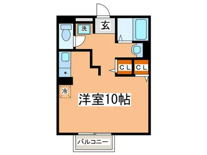 カーサベルデ(ワンルーム/2階)の間取り写真