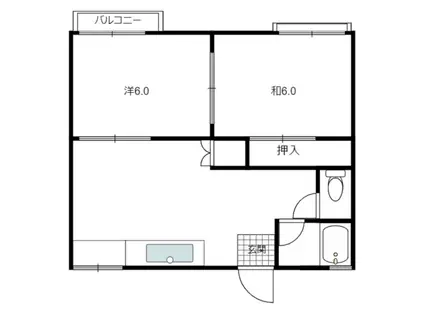 ALLEMANDE(1LDK/2階)の間取り写真
