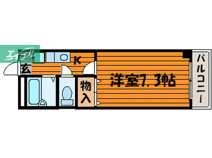 フィネス昭和町I(1K/2階)の間取り写真