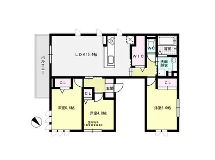 D-ROOM大池通(3LDK/2階)の間取り写真