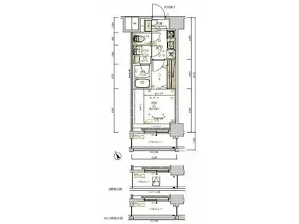 メインステージ川崎新川通(1K/2階)の間取り写真