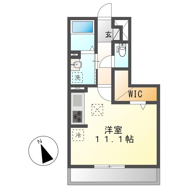 D-ROOM松葉(ワンルーム/1階)の間取り写真