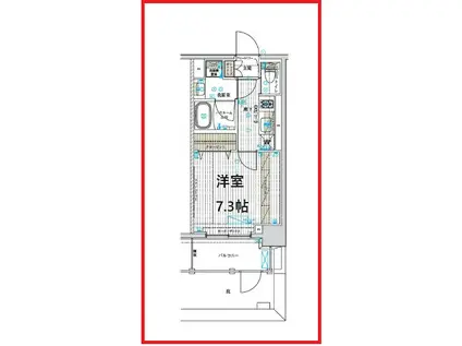 フュージョナル浅草フォレスト(1K/2階)の間取り写真
