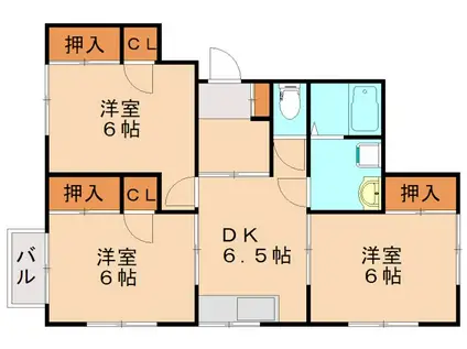 コーポススキ(3DK/2階)の間取り写真