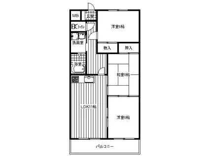 イーストプレイン(3LDK/4階)の間取り写真