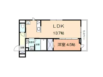 イル・トノマチ(1LDK/3階)の間取り写真