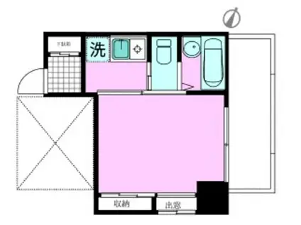 ライオンズマンション川口並木第2(1K/7階)の間取り写真
