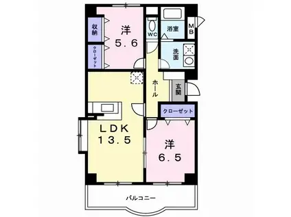 アルトヴァスト(2LDK/4階)の間取り写真