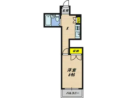 シャロームアトム(1K/4階)の間取り写真