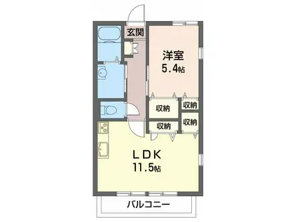 上沢ヒルズ(1LDK/2階)の間取り写真