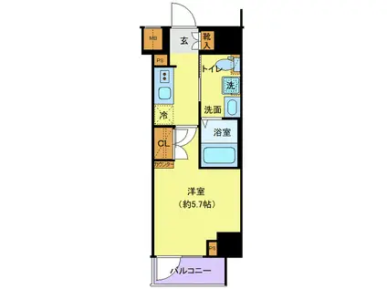 クレヴィスタ横浜関内(1K/3階)の間取り写真