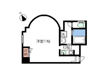 INFINI・K(1K/4階)の間取り写真