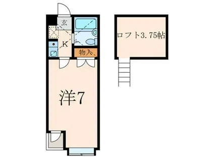 ホワイトローズ(1K/2階)の間取り写真