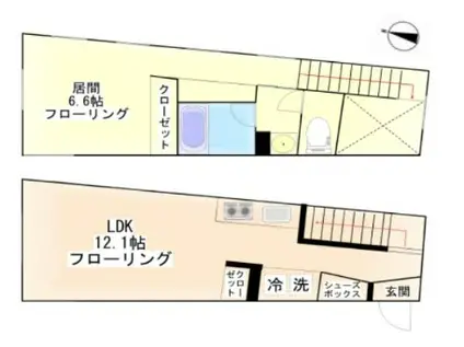 BONBONボンボン(1LDK/1階)の間取り写真
