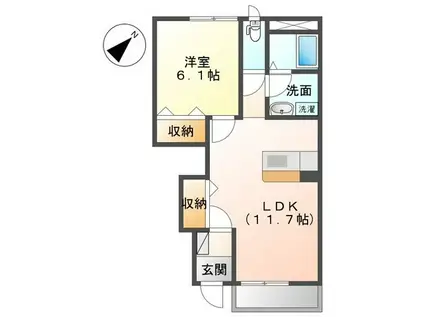 コンフォール(1LDK/1階)の間取り写真