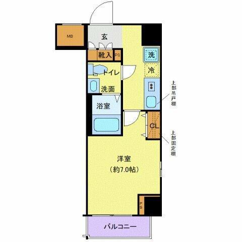 クレヴィスタ蒲田(1K/8階)の間取り写真