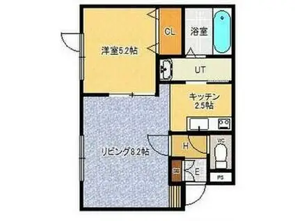 ラディア 愛(1LDK/2階)の間取り写真