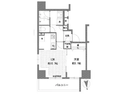 ラグゼナ八王子横山町(1LDK/14階)の間取り写真