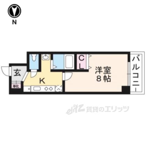 EAU DE VIE烏丸通(1K/4階)の間取り写真