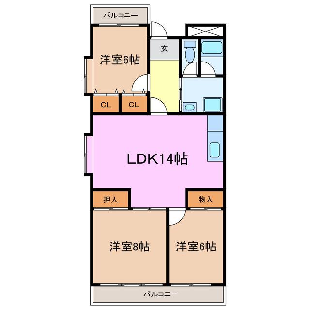 THE COMFORT(3LDK/2階)の間取り写真
