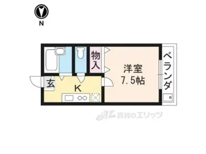 メゾン永楽(1K/2階)の間取り写真