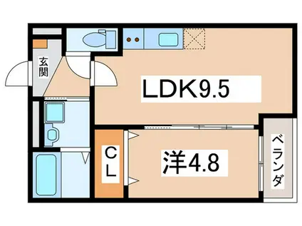 エバーグリーン武庫之荘(1LDK/2階)の間取り写真
